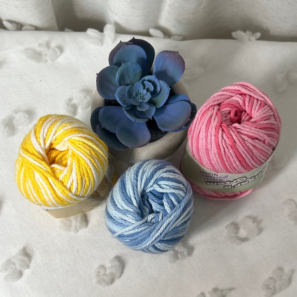 Lily Faux Floral with Blue Succulent and Yarn Accents